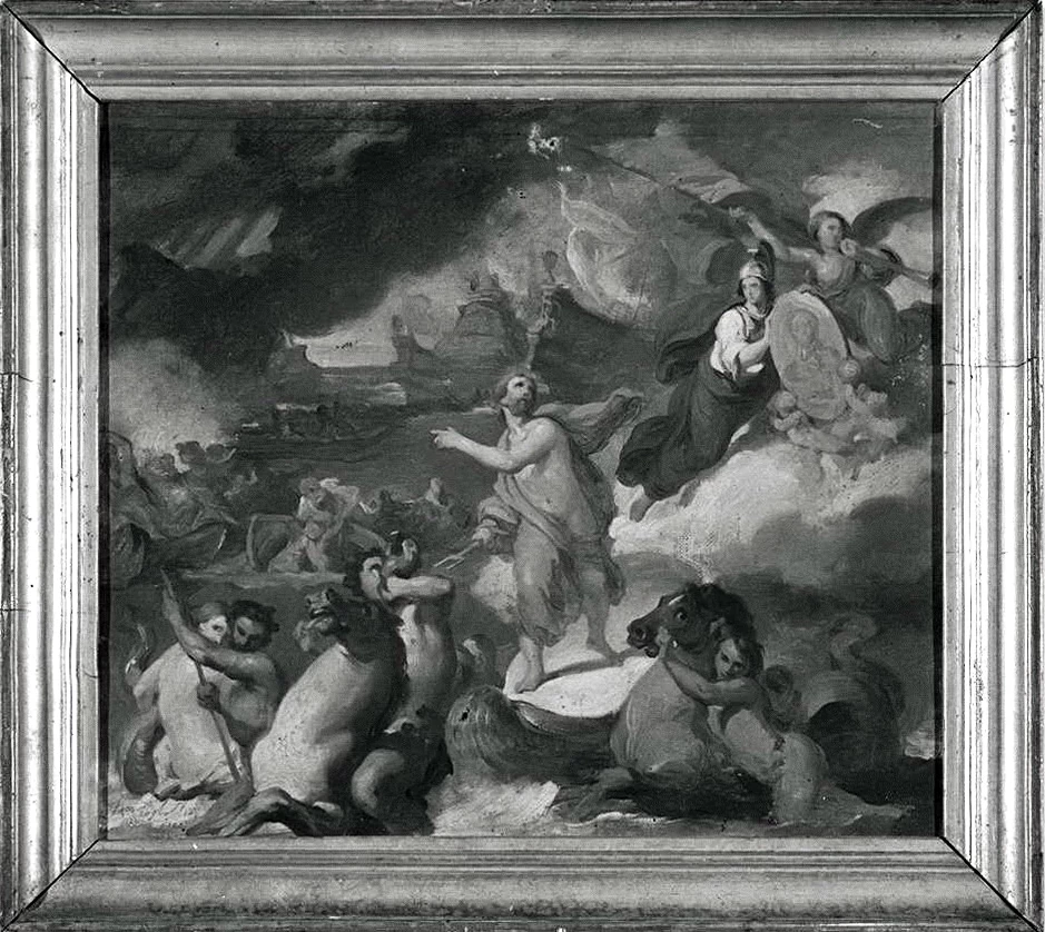 Nettuno agita il mare col tridente - Palazzo Bonomi Gera, Ripatransone, Ascoli Piceno